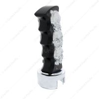 Skulls Pistol Grip Gearshift Knob With 13/15/18 Speed Adapter - Black/Chrome