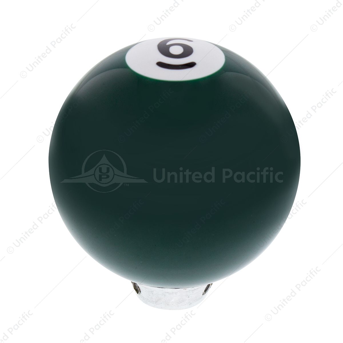 Number 6 Pool Ball Gearshift Knob - Gloss Green