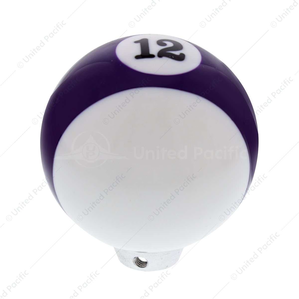Number 12 Pool Ball Gearshift Knob - Gloss Purple Striped