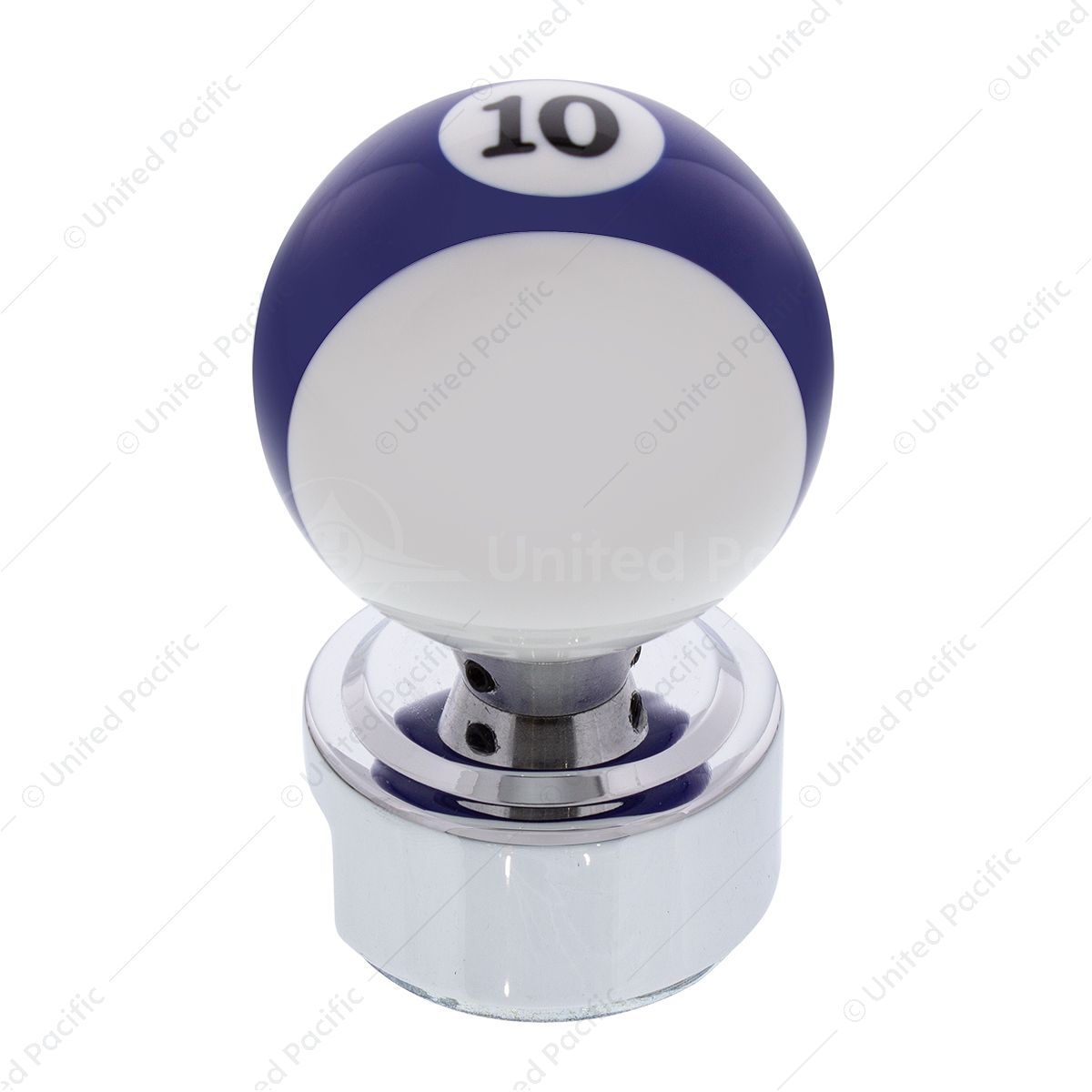 Number 10 Pool Ball Gearshift Knob For 13/15/18 Speed Eaton Style Shifters