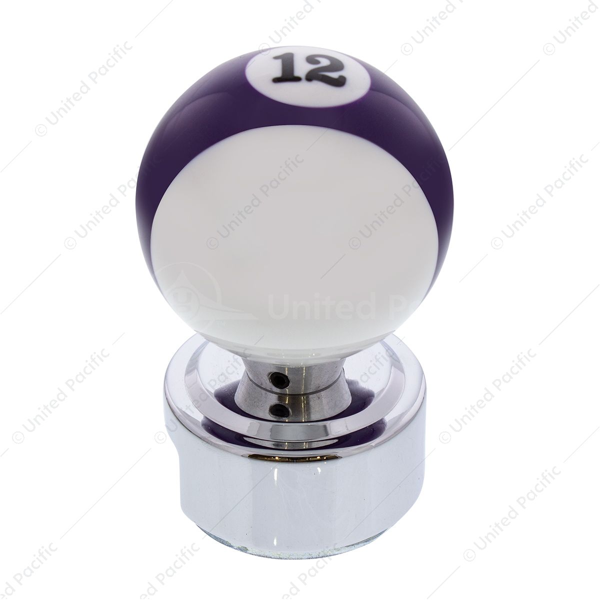 Number 12 Pool Ball Gearshift Knob For 13/15/18 Speed Eaton Style Shifters