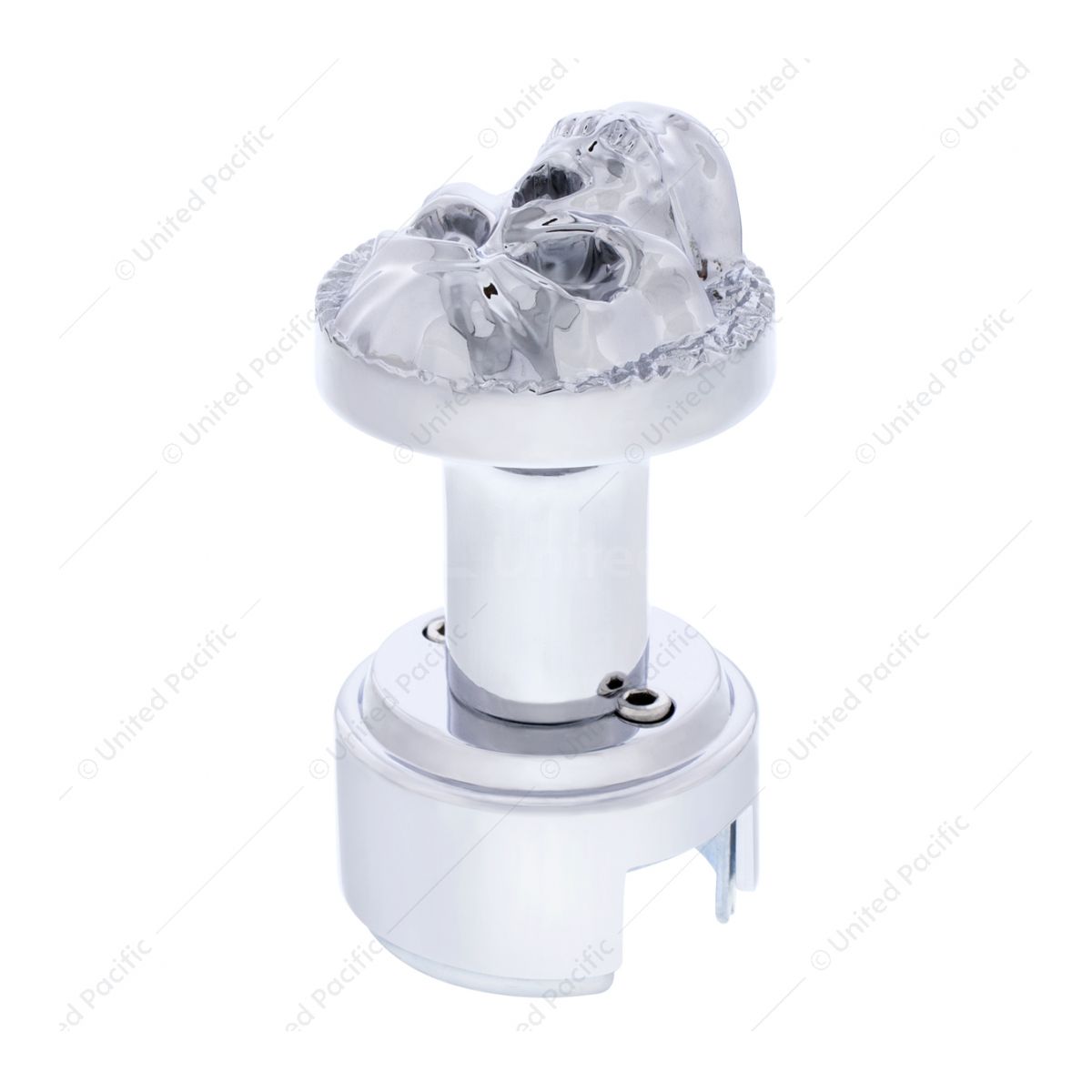 Skull Thread-On Gearshift Knob With 13/15/18 Speed Adapter - Chrome