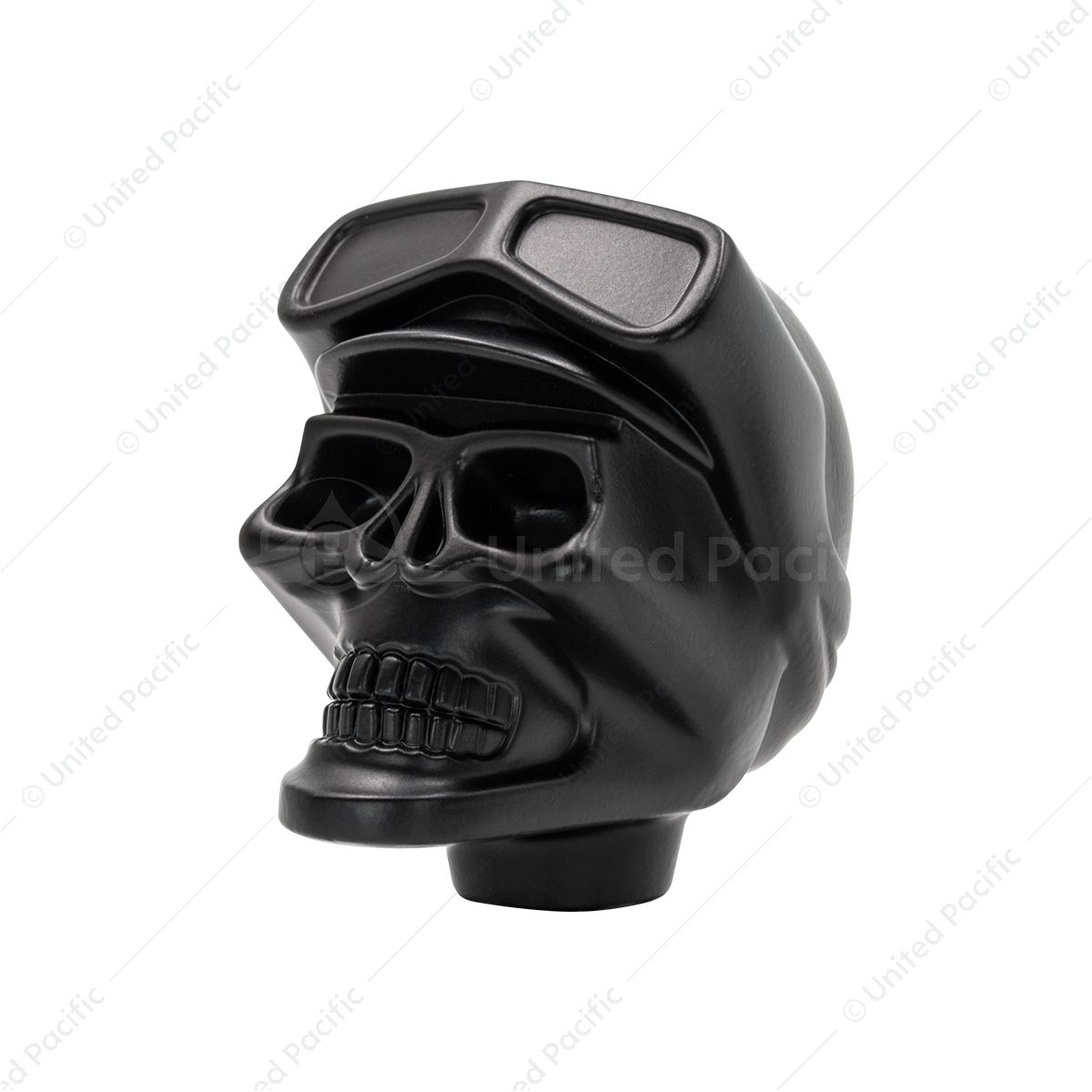Aluminum Skull Biker 1/2"-13 Thread-On Gearshift Knob - Black (Bulk)