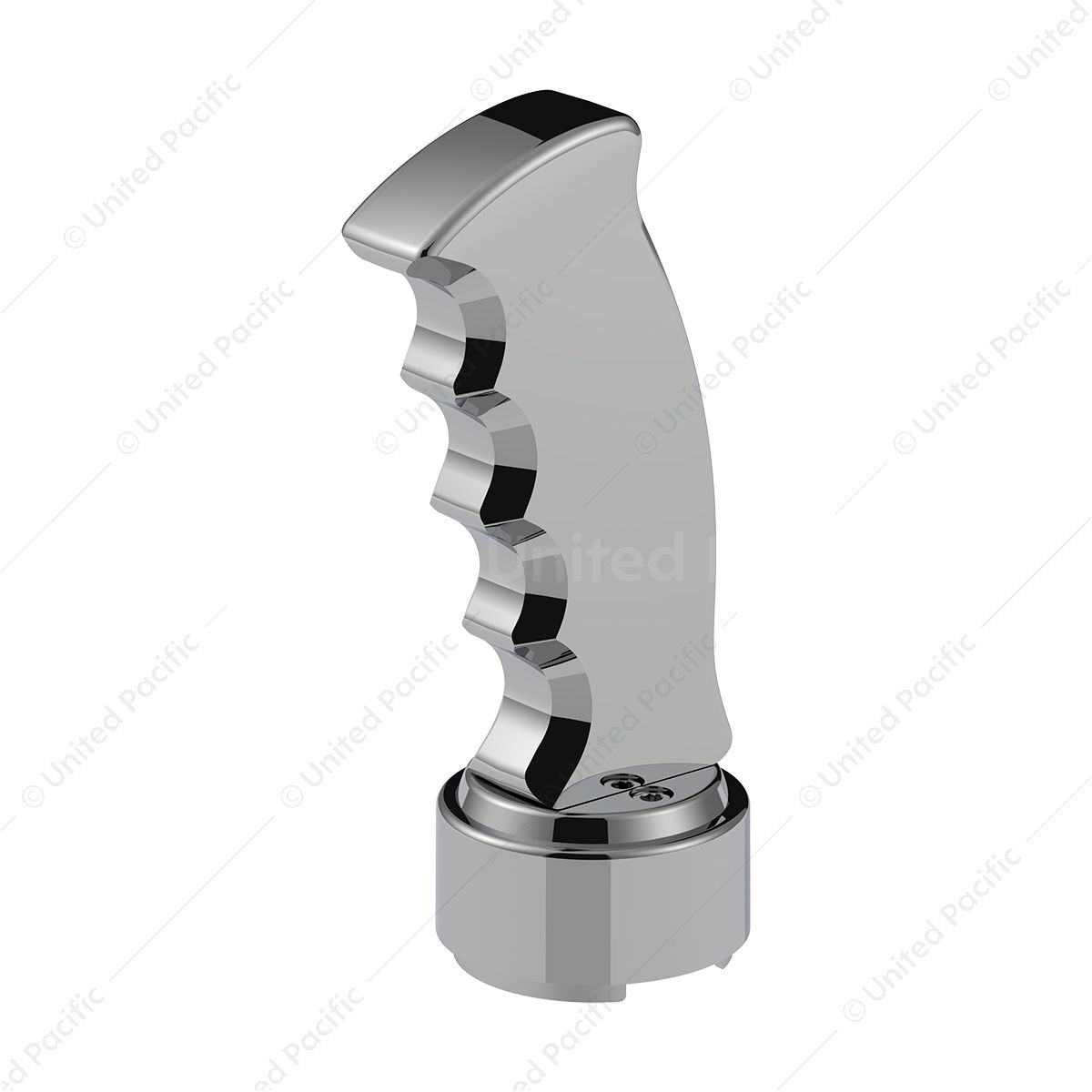 Thread-On Pistol Grip Gearshift Knob With Chrome 9/10 Speed Adapter - Chrome