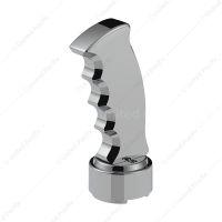 Thread-On Pistol Grip Gearshift Knob With Chrome 9/10 Speed Adapter - Chrome