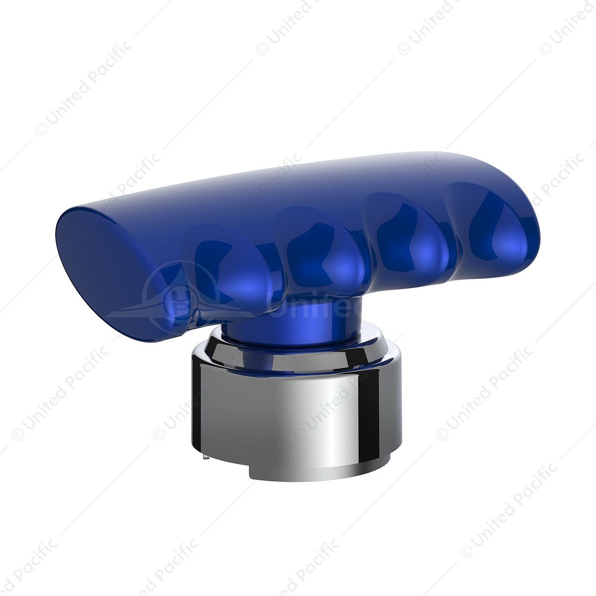 Thread-On T-Shape Gearshift Knob With Chrome 9/10 Speed Adapter - Indigo Blue