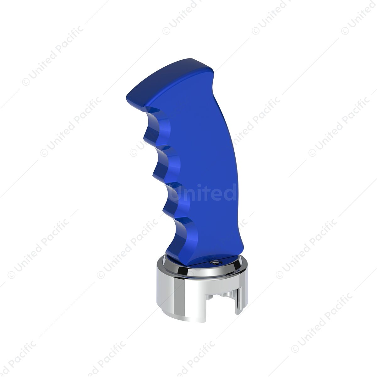 Thread-On Pistol Grip Gearshift Knob With Chrome 13/15/18 Speed Adapter - Indigo Blue