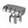 Thread-On T-Shape Gearshift Knob With Chrome 13/15/18 Speed Adapter - Chrome