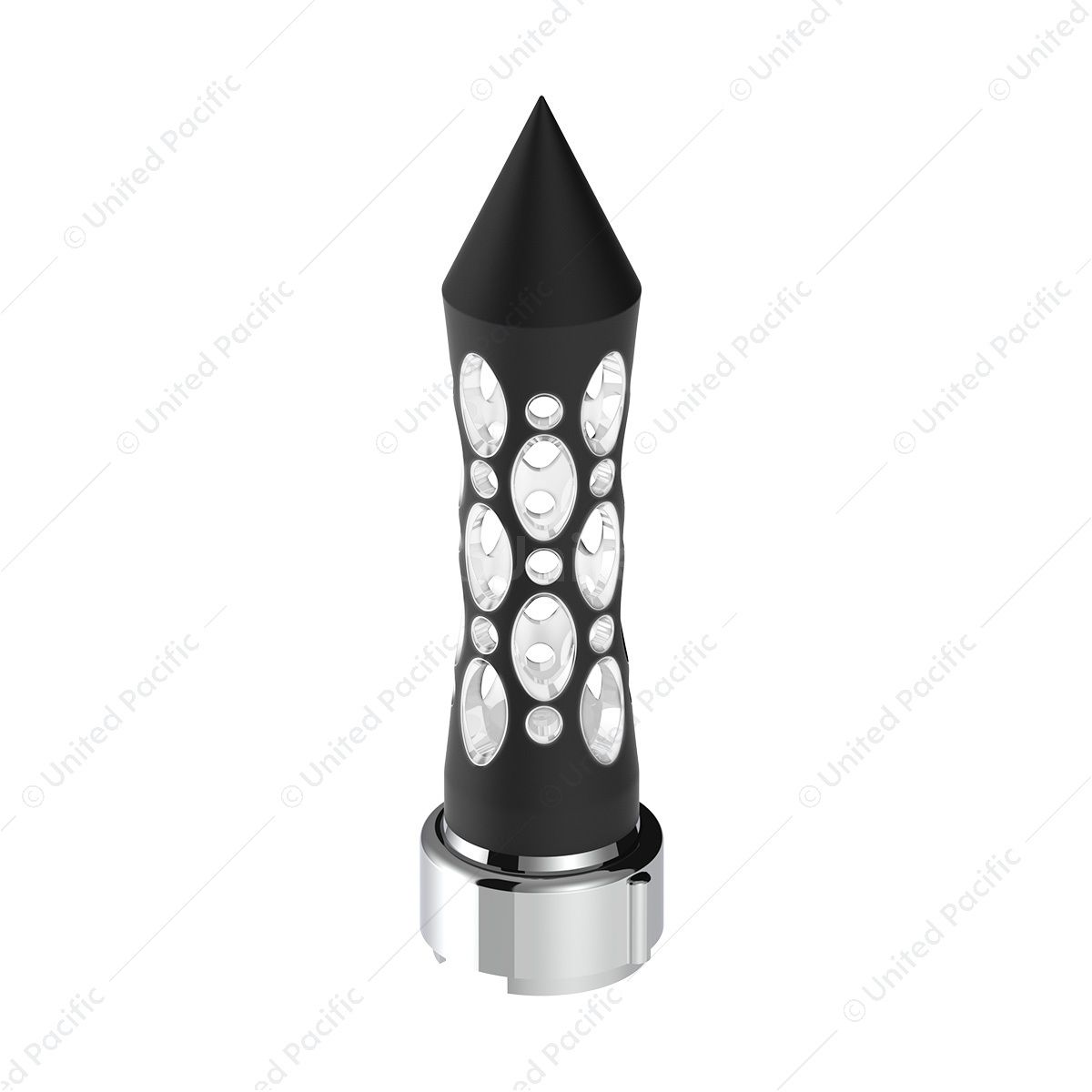 Thread-On Daytona Style Spike Gearshift Knob With LED 9/10 Speed Adapter - Black/White LED