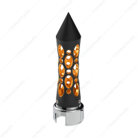 Thread-On Daytona Style Spike Gearshift Knob With LED 13/15/18 Speed Adapter - Black/Amber LED