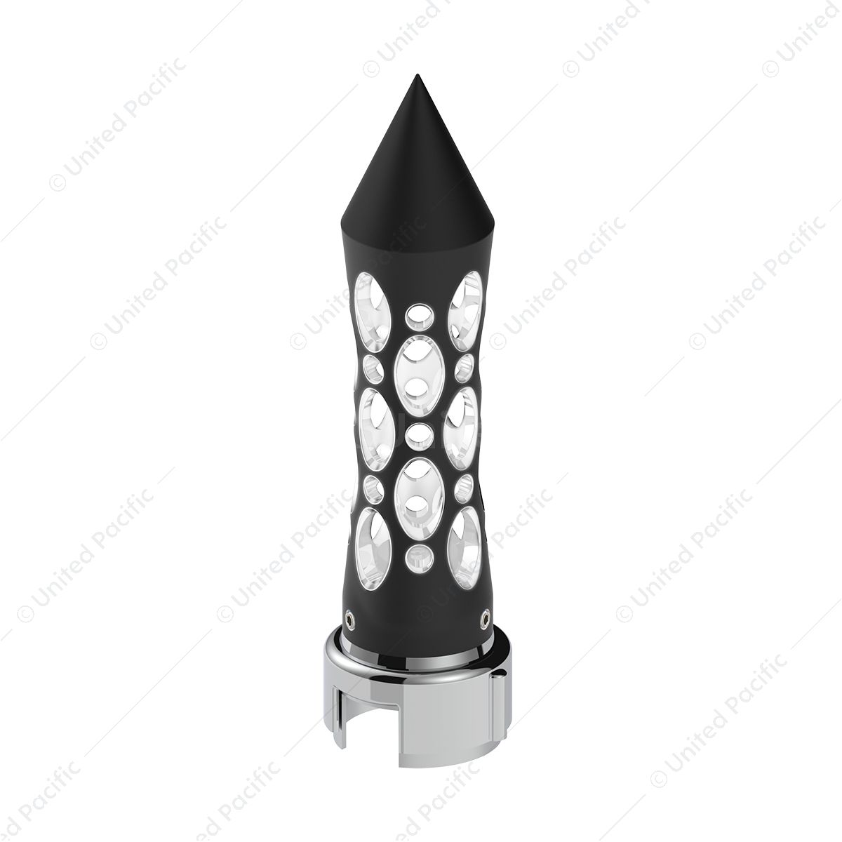 Thread-On Daytona Style Spike Gearshift Knob With LED 13/15/18 Speed Adapter - Black/White LED