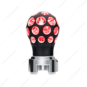 Thread-On Matte Black Phoenix Style Ball Gearshift Knob With LED 13/15/18 Speed Adapter-Red LED