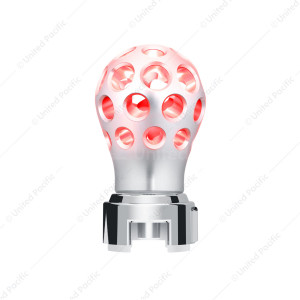 Thread-On Annodized Phoenix Style Ball Gearshift Knob With LED 13/15/18 Speed Adapter-Red LED
