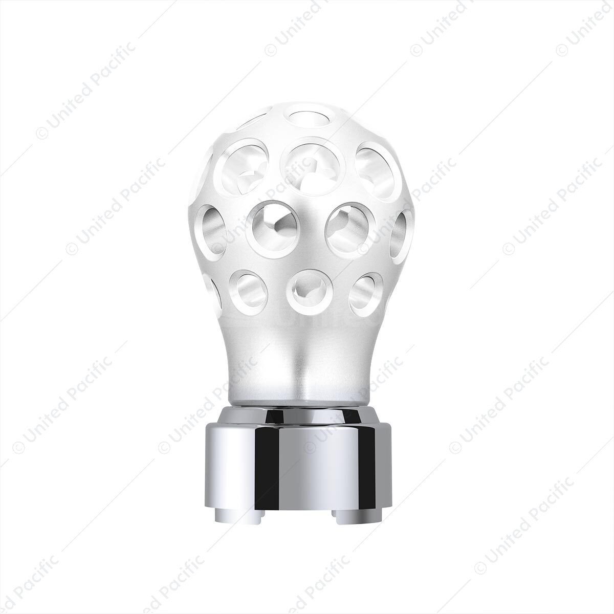 Thread-On Annodized Phoenix Style Ball Gearshift Knob With LED 9/10 Speed Adapter-White LED