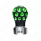 Thread-On Matte Black Phoenix Style Ball Gearshift Knob With LED 13/15/18 Speed Adapter-Green LED
