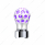 Thread-On Annodized Phoenix Style Ball Gearshift Knob With LED 9/10 Speed Adapter-Purple LED