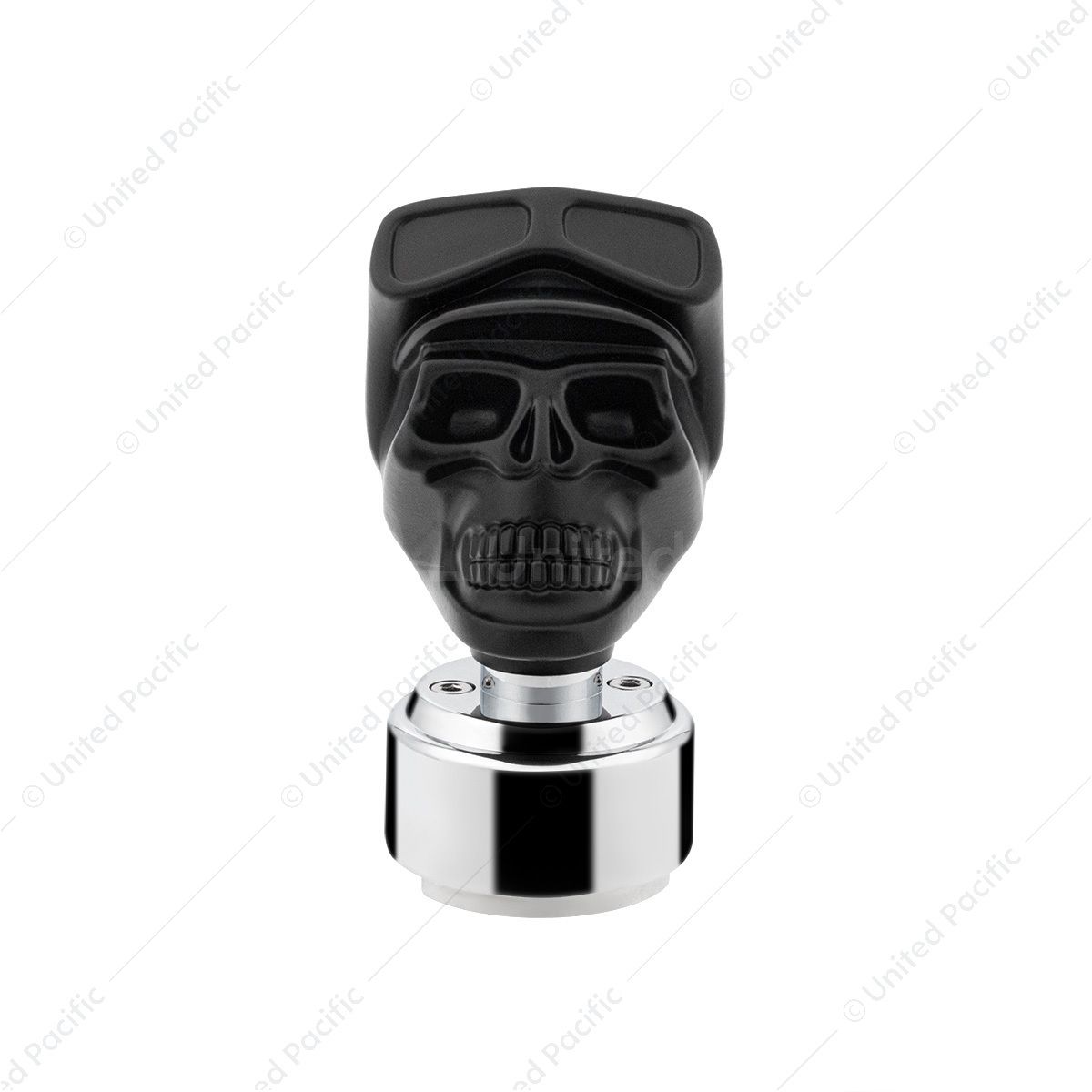 Thread-On Skull Biker Shift Knob & Adapter For Eaton Fuller Style 9/10 Shifter-Black