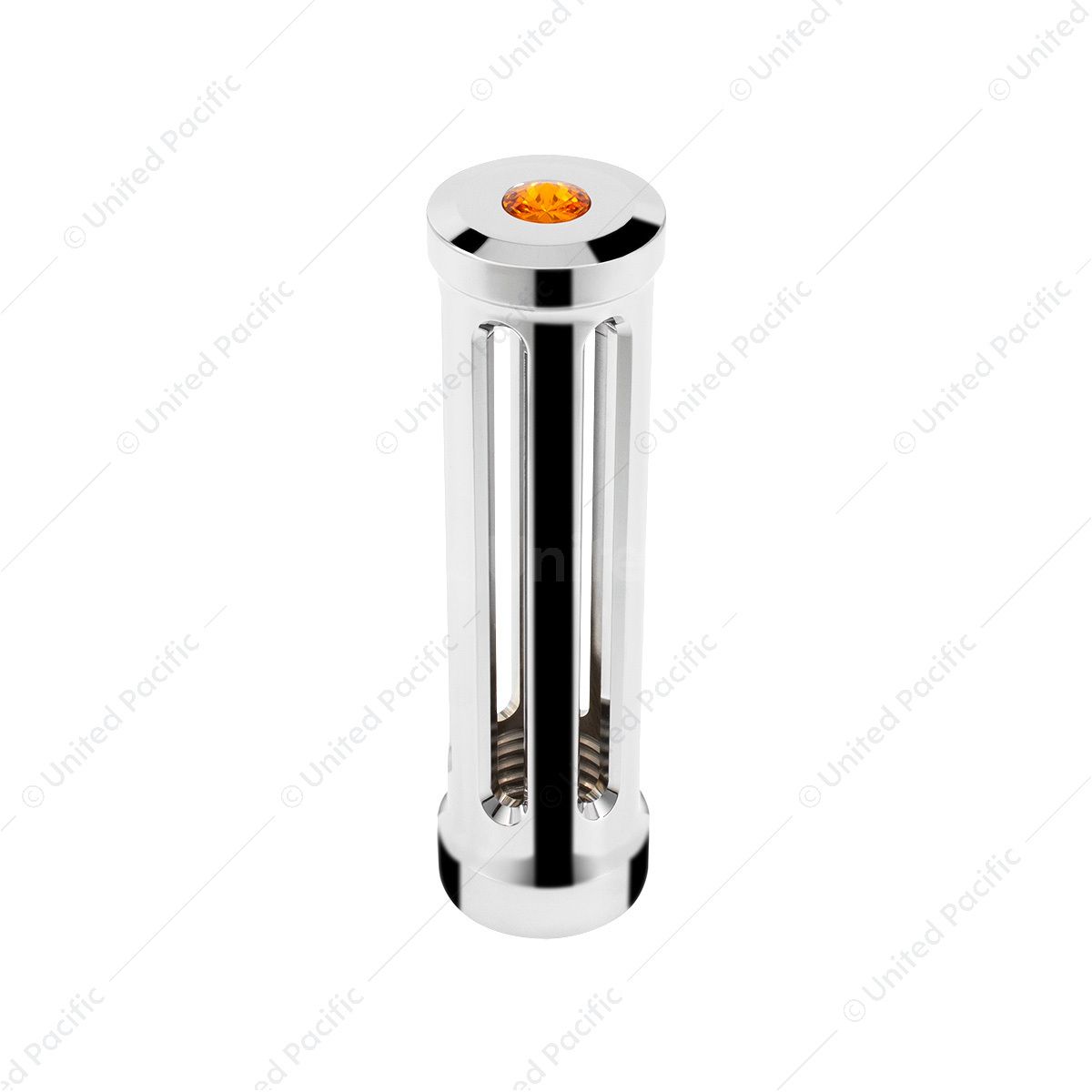 M30X3.5 Thread-On Sonoma Style Gearshift Knob-Amber Crystal/Chrome