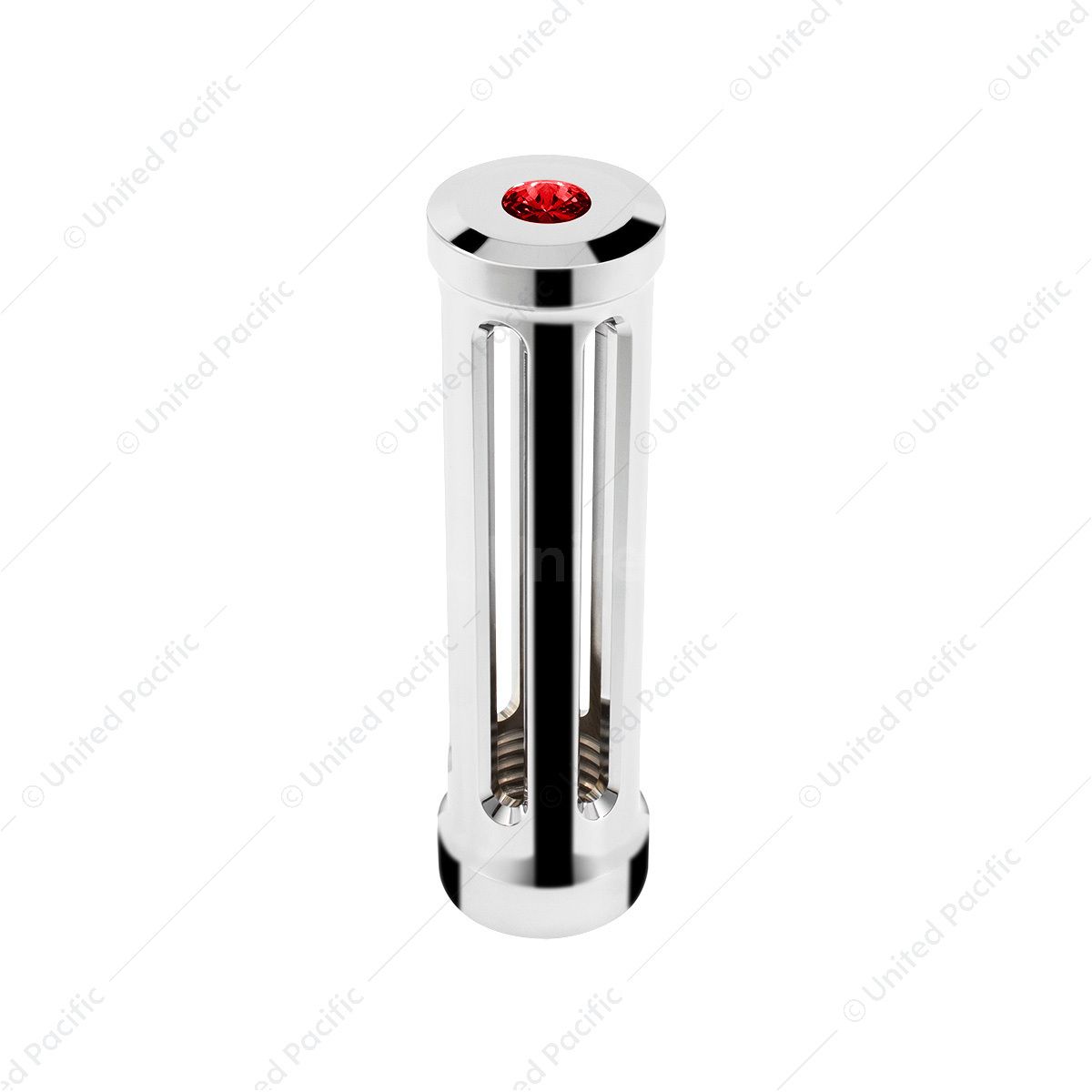 M30X3.5 Thread-On Sonoma Style Gearshift Knob-Red Crystal/Chrome