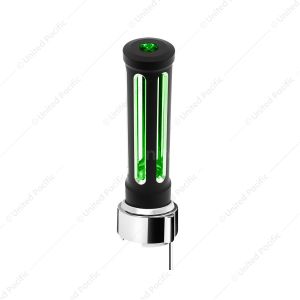 Thread-On Matte Black Sonoma Style Gearshift Knob With LED 9/10 Speed Adapter-Dark Green Crystal/Gre