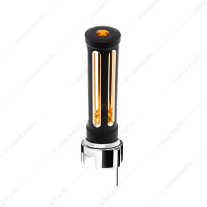 Thread-On Matte Black Sonoma Style Gearshift Knob With LED 13/15/18 Speed Adapter-Amber Crystal/Ambe