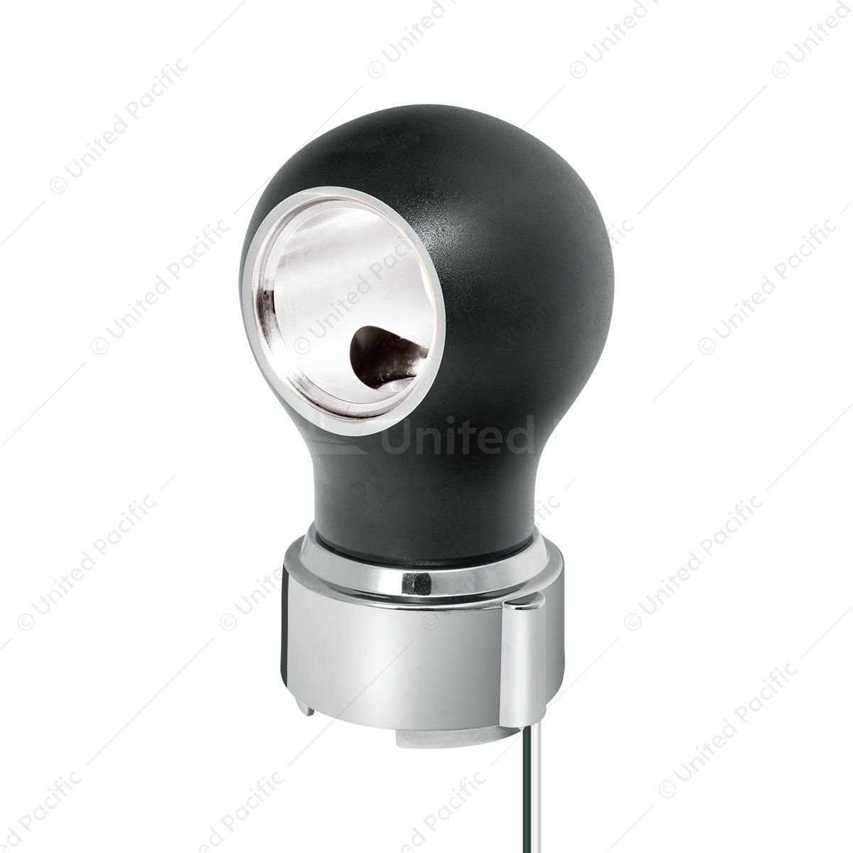 Thread-On Matte Black Charlotte Style Gearshift Knob With LED 9/10 Speed Adapter-White LED