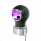 Thread-On Matte Black Charlotte Style Gearshift Knob With LED 9/10 Speed Adapter-Purple LED