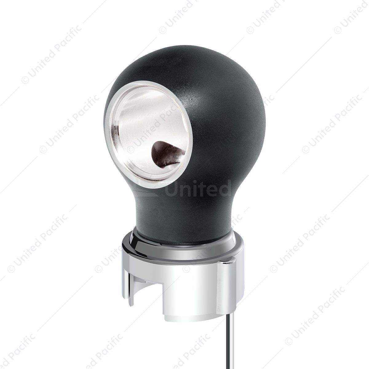 Thread-On Matte Black Charlotte Style Gearshift Knob With LED 13/15/18 Speed Adapter-White LED