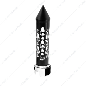 Thread-On Brooklyn Style Spike Gearshift Knob With 13/15/18 Speed Adapter - Matte Black/Vertical
