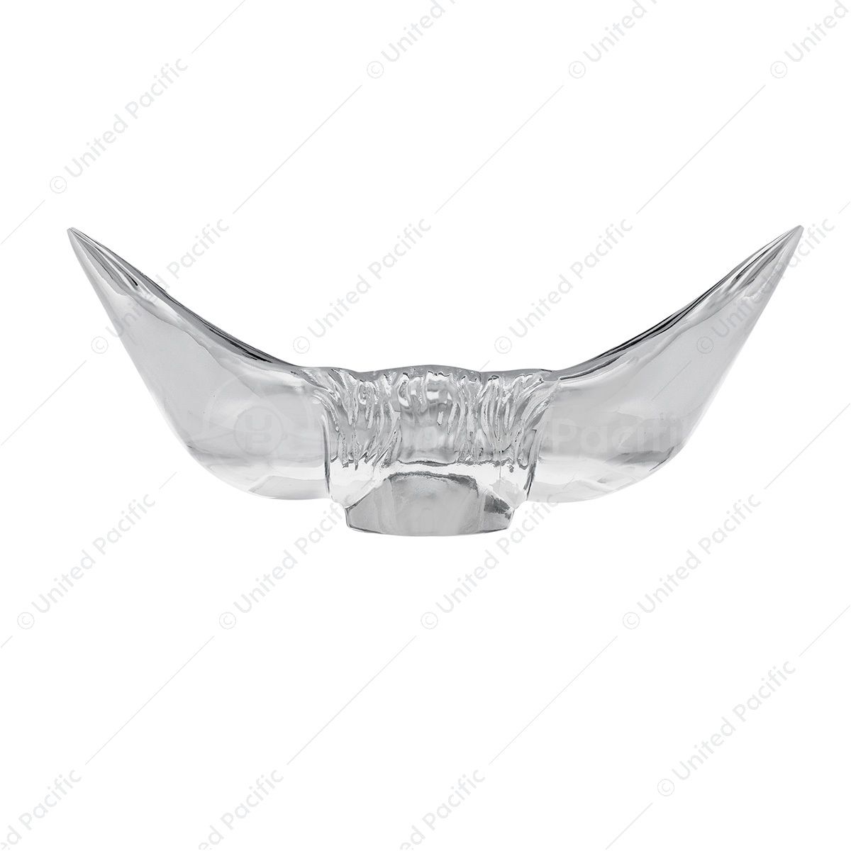 Die-Cast Bull Horn Hood Ornament - Chrome