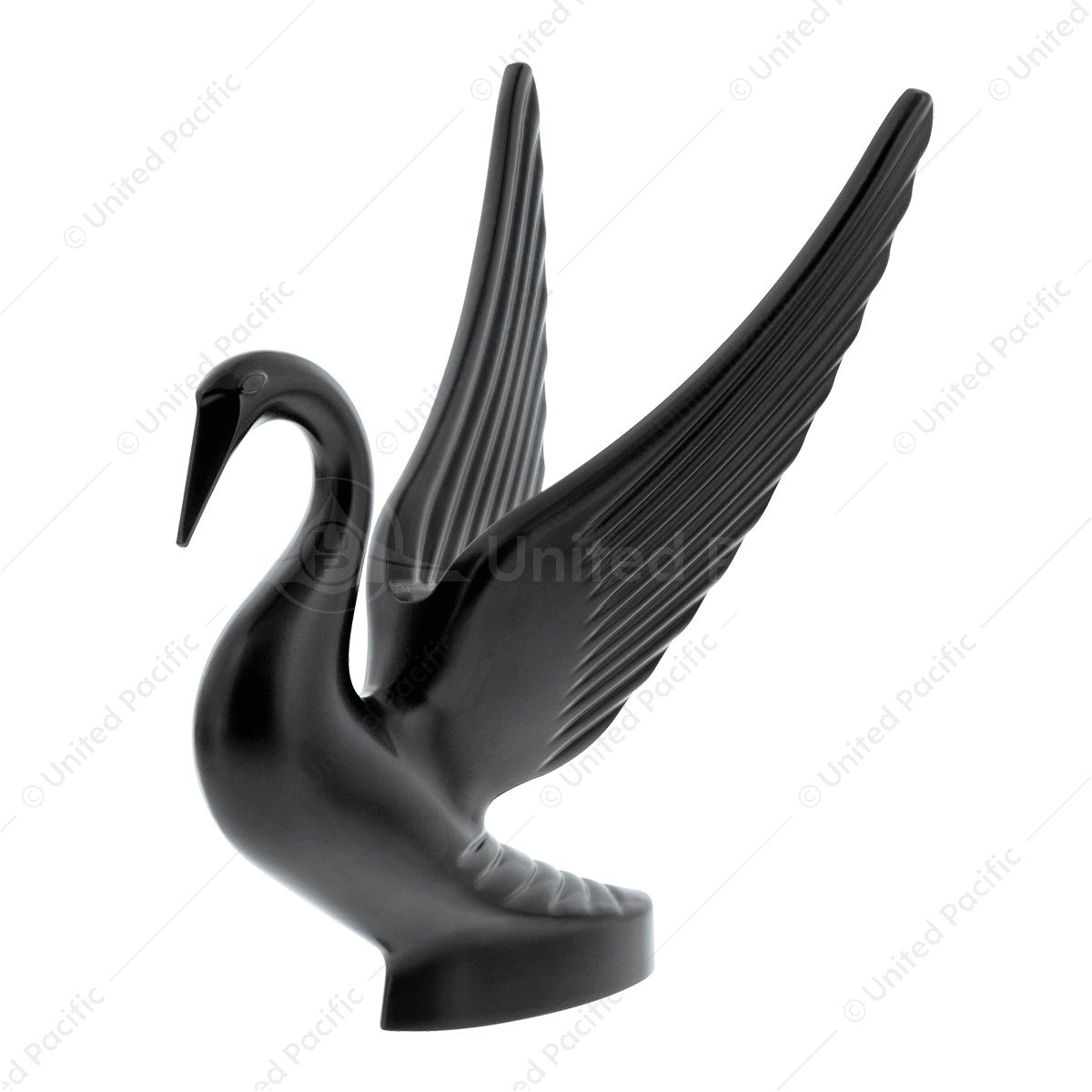Die-Cast Swan Hood Ornament - Matte Black