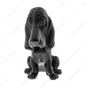Die-Cast Bassett Hound Hood Ornament - Matte Black