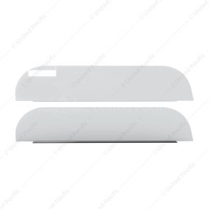 430 Stainless Steel 6" Chop Top Window Trim For Peterbilt Trucks With Cab Mounted Mirror (Pair)