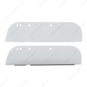 430 Stainless Steel 8" Chop Top Window Trim For 2005+ Peterbilt Trucks With Door Mounted Mirror (Pai