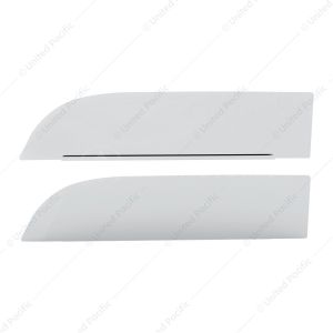 430 Stainless Steel 8" Chop Top Window Trim For 2012+ Peterbilt 367 & 379 With Convex Mirror (Pair)