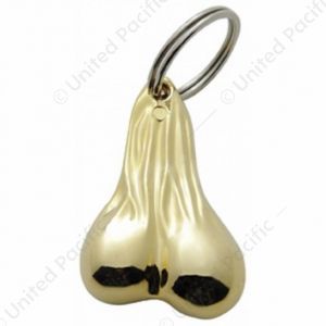 2.5" Small Die-Cast Low-Hanging Balls Novelty Keychain - Gold (Bulk)