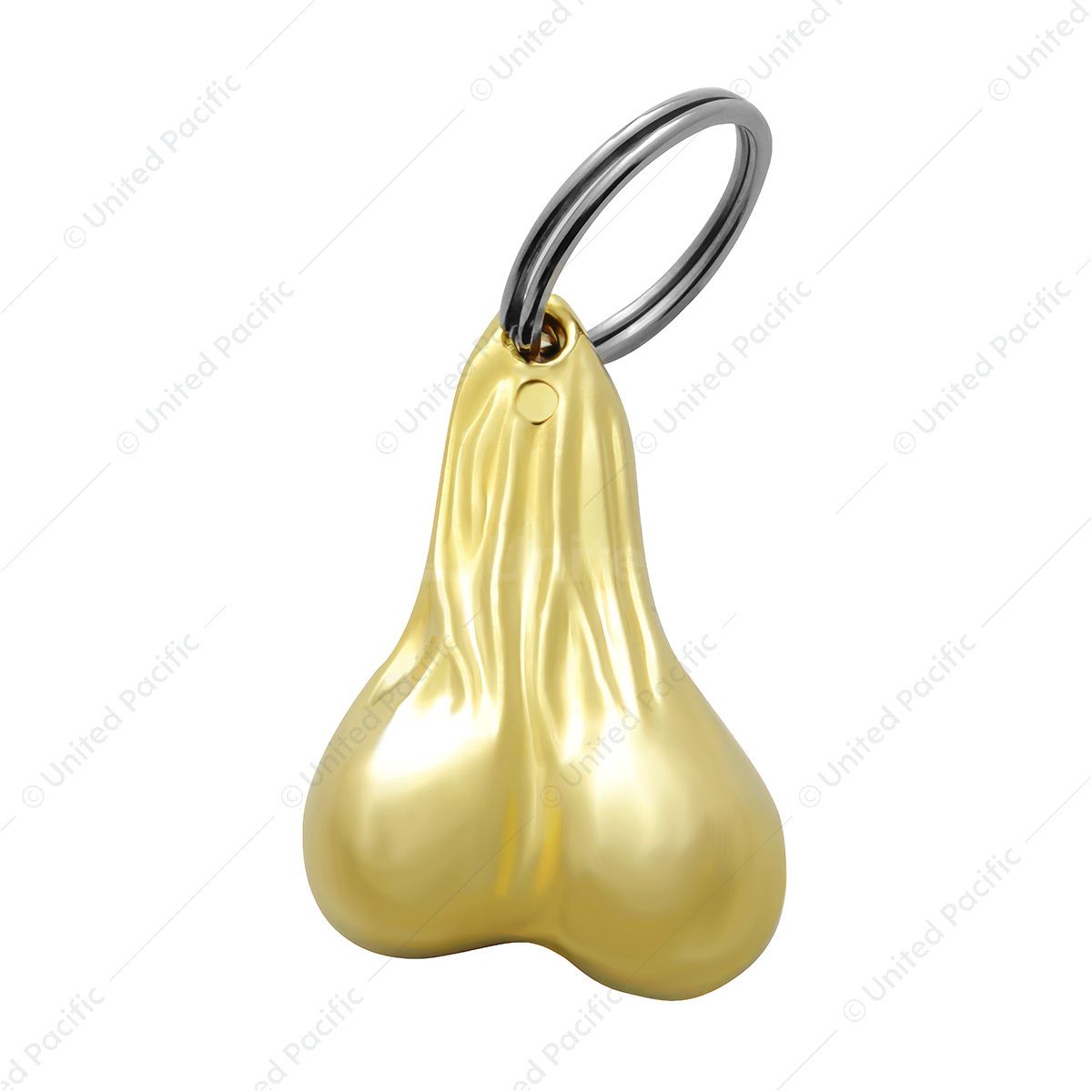 2.5" Small Die-Cast Low-Hanging Balls Novelty Keychain - Gold