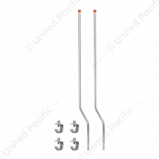 Stainless Bumper Guide Kit With Skull Lens Top - Amber Lens (Pair)