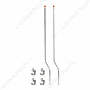 Stainless Bumper Guide Kit With Skull Lens Top - Amber Lens (Pair)