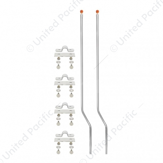 Stainless Bumper Guide Kit With Skull Top - Amber (Pair)