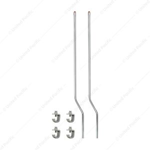 Stainless Bumper Guide Kit With Dome Lens Top - Amber Lens (Pair)