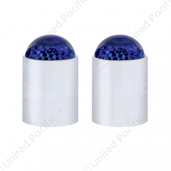 Dome Lens Bumper Guide Top With Chrome Base - Blue (2-Pack)
