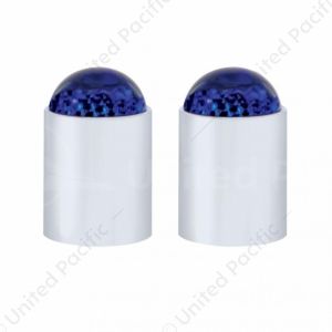 Dome Lens Bumper Guide Top With Chrome Base - Blue (2-Pack)
