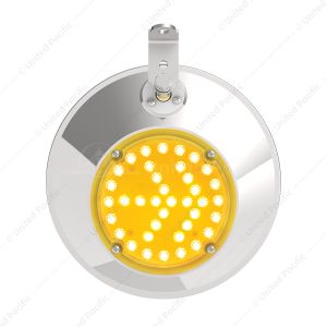 8-1/2" 430 Stainless Steel Convex Mirror With LED - Driver