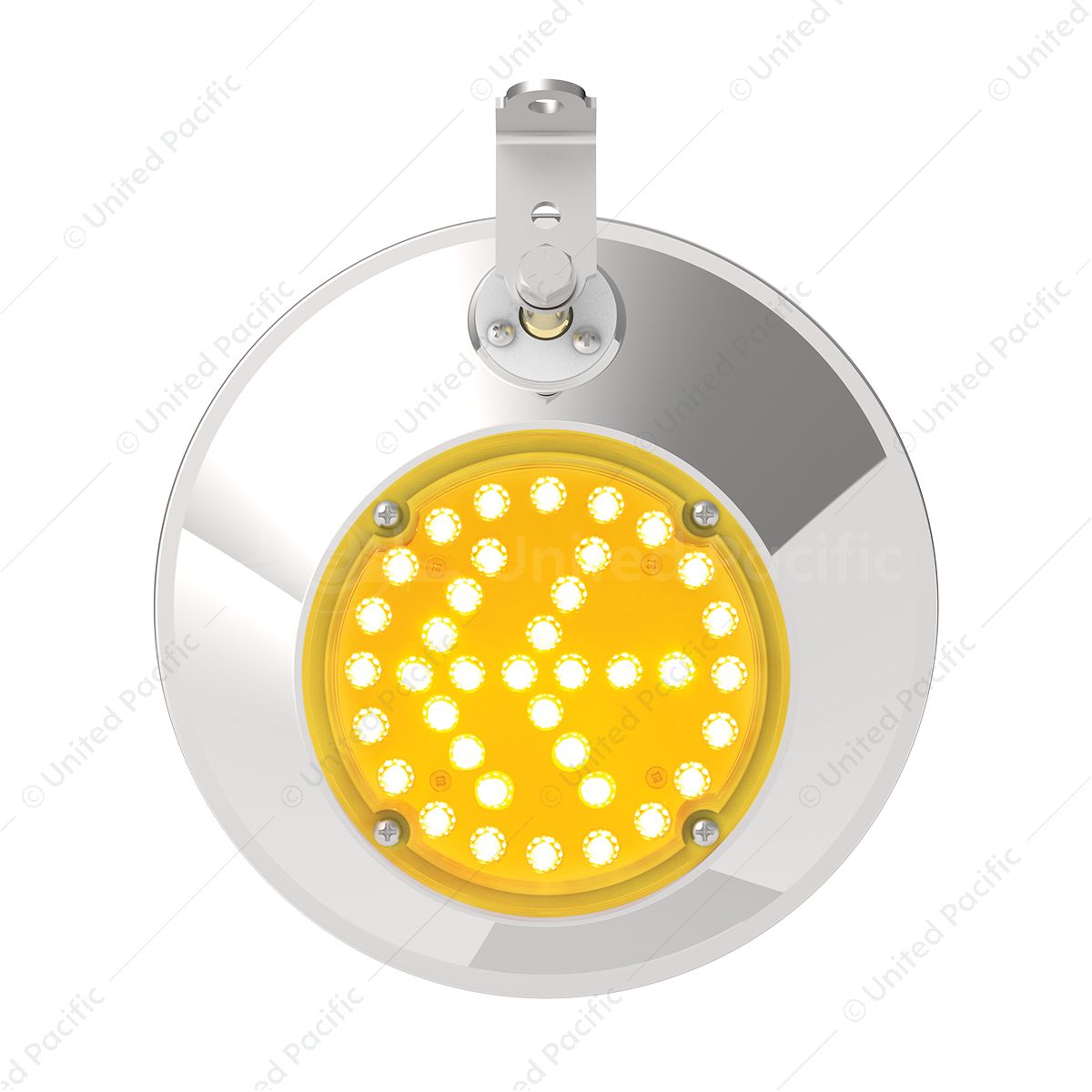 8-1/2" 430 Stainless Steel Convex Mirror With LED - Passenger