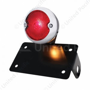 SS & Black Housing 1933 Ford Style Tail Light Assembly With Horizontal Mounting Bracket For Motorcyc