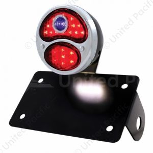 SS & Black Housing 1928 DUO Lamp & BD Style LED Tail Light Assembly With Horizontal Bracket For Moto