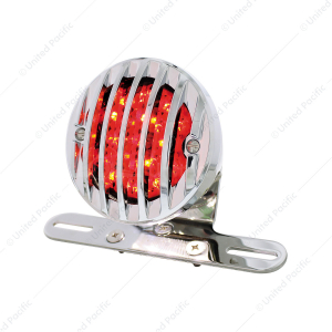 Motorcycle LED Rear Fender Tail Light With Chrome Grille Bezel