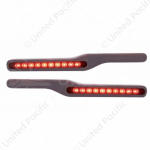 Wood Armrest With LED Light For Peterbilt- Red LED/Red Lens (Pair)