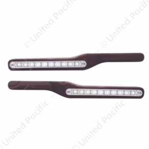 Wood Armrest With LED Light For Peterbilt- White LED/Clear Lens (Pair)